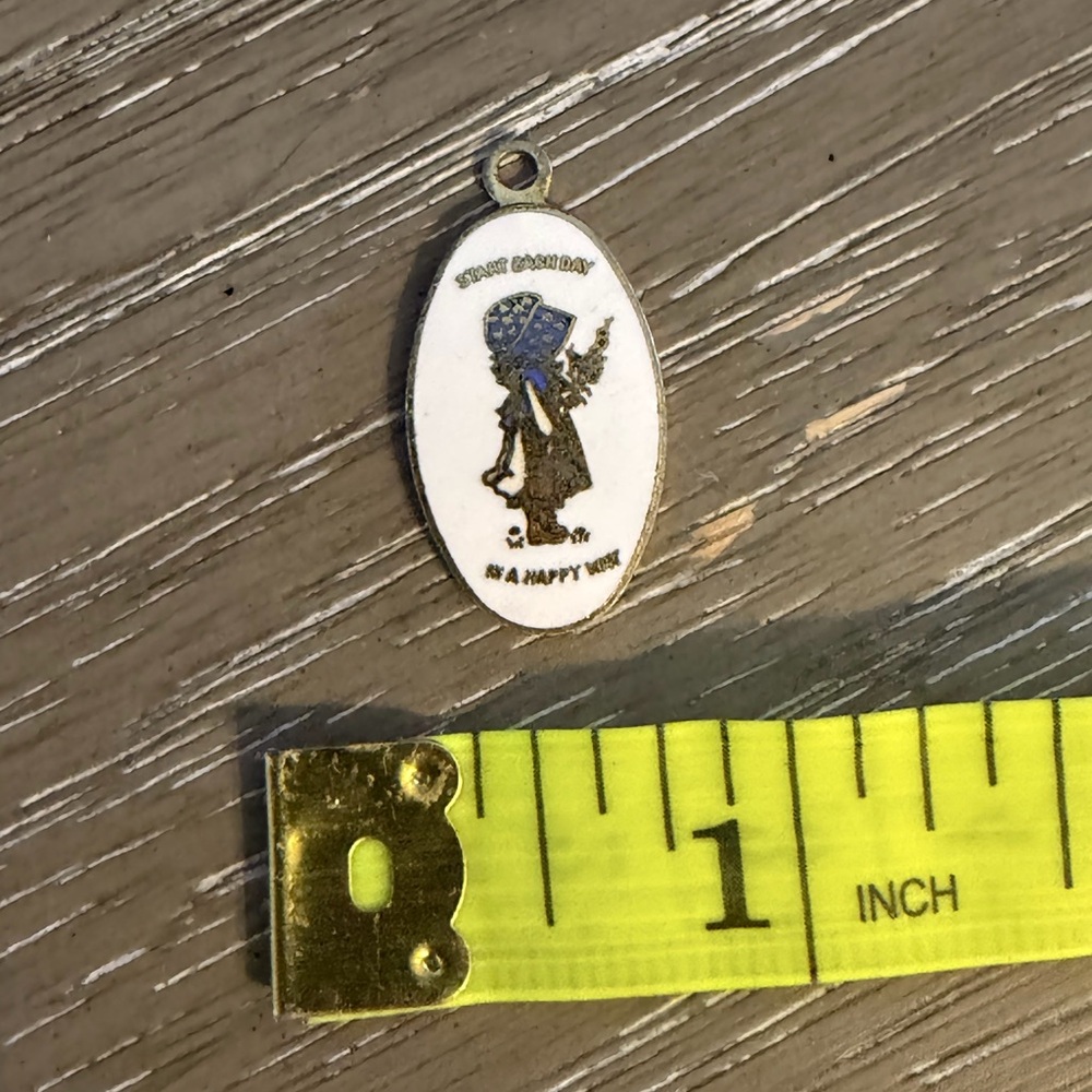Vintage Holly Hobby Pendant with Blue and Black Design